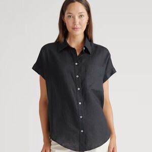 Quince 100% European Linen Camp Black Shirt